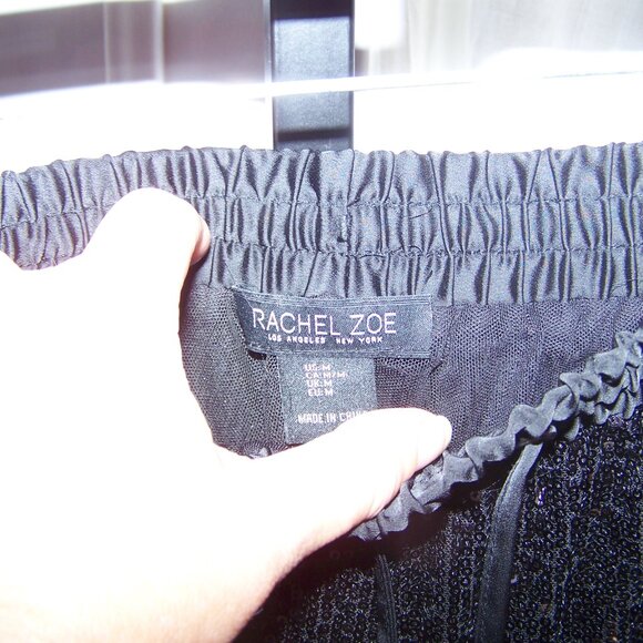 Rachel Zoe NWT Sequin & Satin Black Pants Sz M - Picture 8 of 8